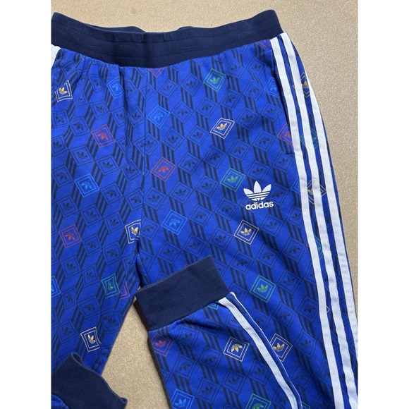 Adidas Rekive‎ Track Pants Mens XL Blue Trefoil AOP TP Print Joggers Gym - Picture 7 of 8